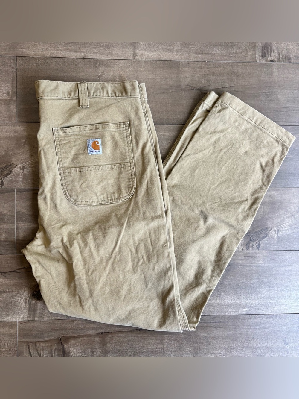 Carhartt Rugged Flex Rigby Straight Fit Canvas Work Pants Khaki 36x32